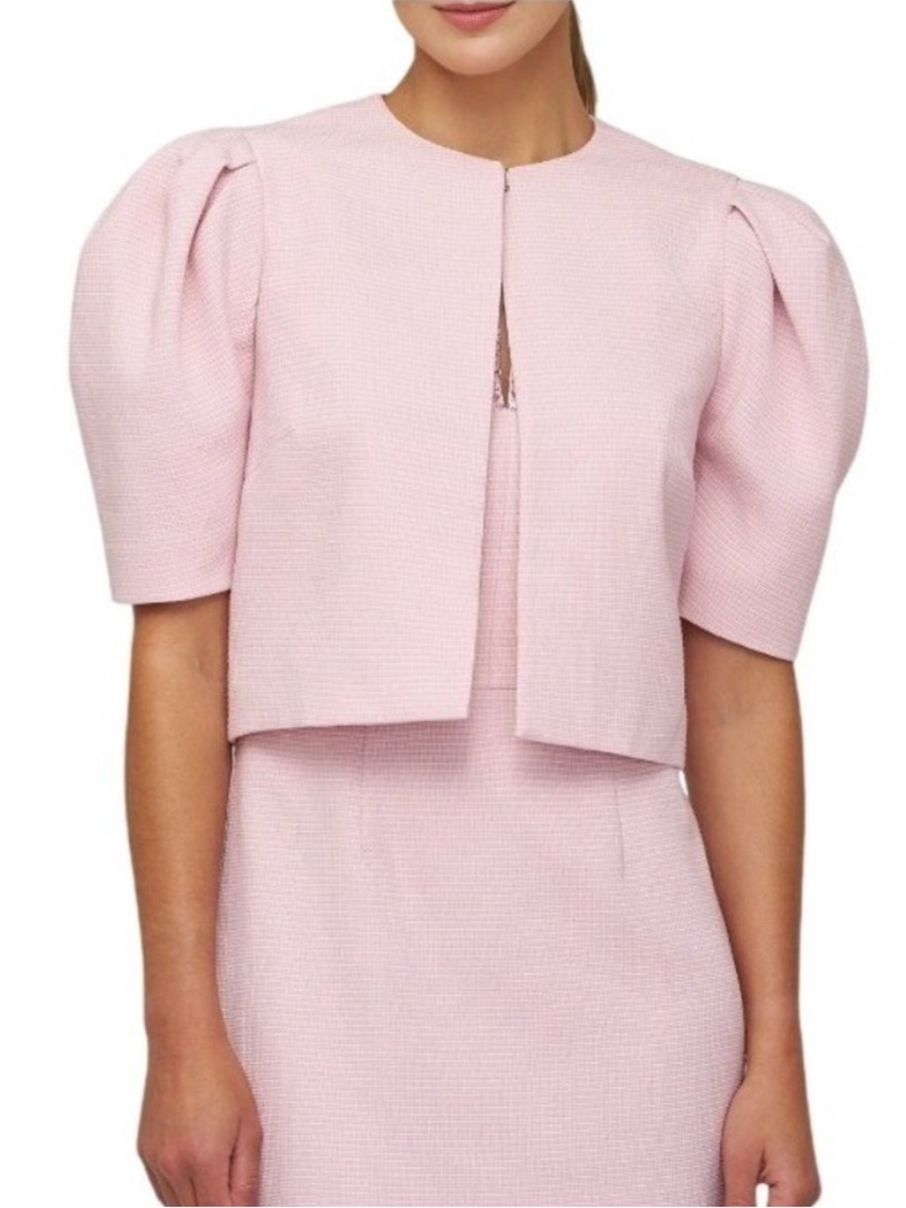 NWT Kay Unger Jovie Puff-Sleeve Cropped Jacket 4